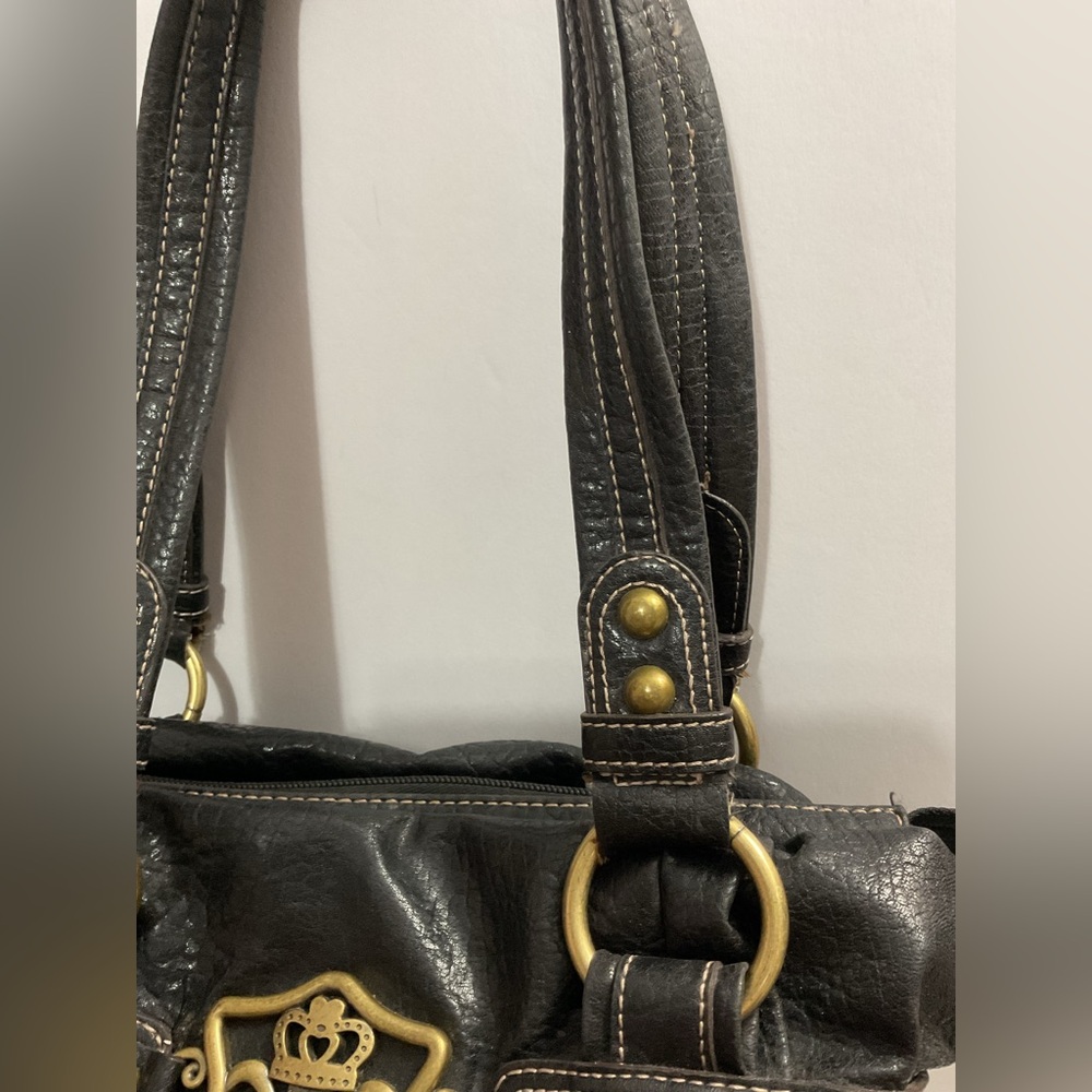 Kathy Van Zeeland Black Shoulder Bag with Gold Accents - Picture 4 of 11